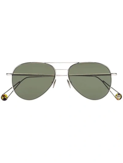 Ahlem 22k Gold Plated Pantheon Aviator Sunglasses In Black