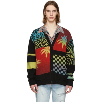 Amiri Oversized Patchwork Intarsia Cashmere And Virgin Wool-blend Cardigan In Mul Multi