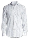KITON Dotted Circle Cotton Button-Down Shirt
