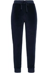 AMO WOMAN COTTON-BLEND CHENILLE TRACK trousers MIDNIGHT BLUE,GB 2507222119408880
