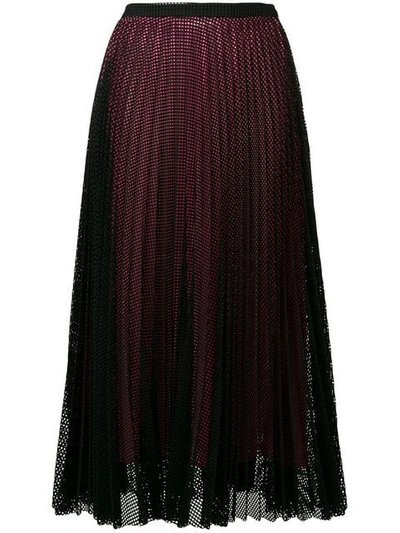 Marco De Vincenzo Mesh Layer Pleated Skirt In Black