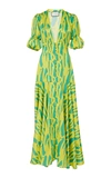 ALEXIS ZUELLA PRINTED CREPE DE CHINE MAXI DRESS,729574