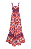 ALEXIS JOURDAN PRINTED CREPE MAXI DRESS,729595