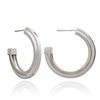 RACHEL JACKSON LONDON Large Art Deco Stepped Hoops - Silver