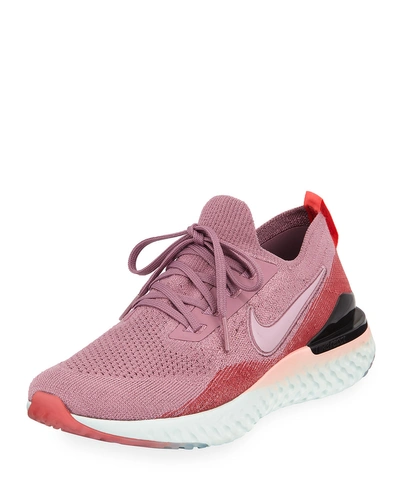 Nike Epic React Flyknit 2 Running Sneakers In Plum Dust/black