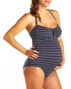 PEZ D'OR MATERNITY SAN MARINO TEXTURED STRIPED ONE-PIECE SWIMSUIT,PROD218350467