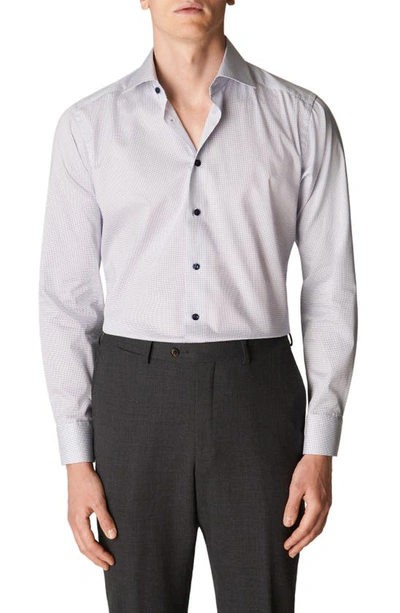 Eton Slim Fit Dot Dress Shirt In White/navy