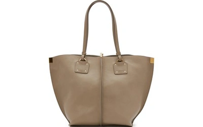 Chloé Vick Leather Tote In Motty Grey