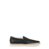 TOD'S BLACK GRAINED LEATHER SKATE SHOES