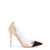 GIANVITO ROSSI PLEXI 100 SUEDE AND PERSPEX PUMPS