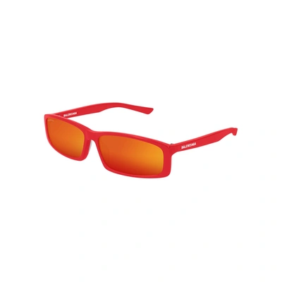 Balenciaga Red Rectangular Unisex Sunglasses Bb0008s00360