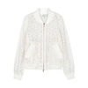 MILLY Off-white lace bomber jacket