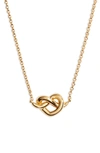 Kate Spade Heart Knot Collar Necklace, 16" + 3" Extender In Gold