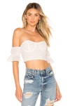 Superdown Emmy Eyelet Crop Top In White