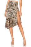 Superdown Gabriela Ruffle Midi Skirt In Leopard