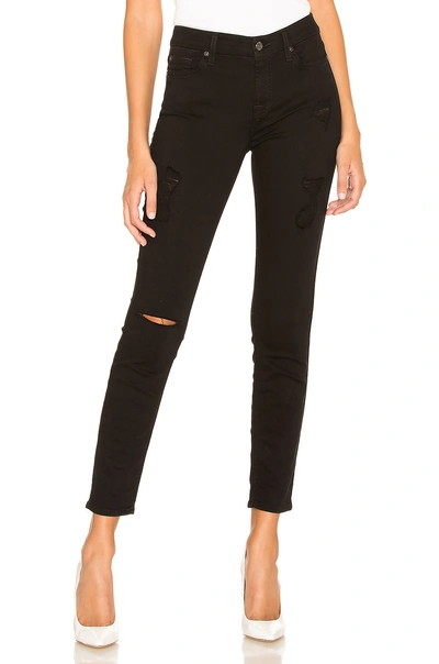 7 For All Mankind B(air) Destroyed Skinny Ankle Jeans In Black