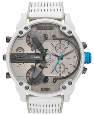 Diesel Men's Mr. Daddy 2.0 Chronograph, White-tone Stainless Steel Watch