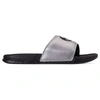 NIKE NIKE MEN'S BENASSI JDI PRINT SLIDE SANDALS IN GREY / BLACK SIZE 11.0 LEATHER,2430206