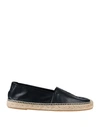 Saint Laurent Logo Espadrilles In Black In Black