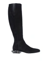 DOLCE & GABBANA DOLCE & GABBANA WOMAN BOOT BLACK SIZE 6.5 CALFSKIN, POLYESTER, ELASTANE,11647586JD 9