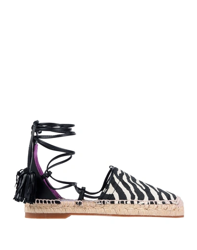 Dsquared2 20mm Animalier & Leather Espadrilles In Black,white