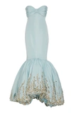 ELIZABETH KENNEDY EMBROIDERED SILK-SATIN MERMAID GOWN,EKR19-1014