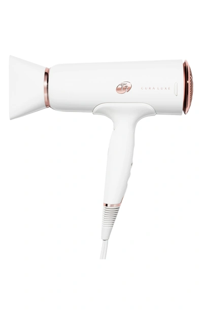 T3 Cura Luxe Professional Ionic Hair Dryer With Auto Pause Sensor White/rose Gold In White