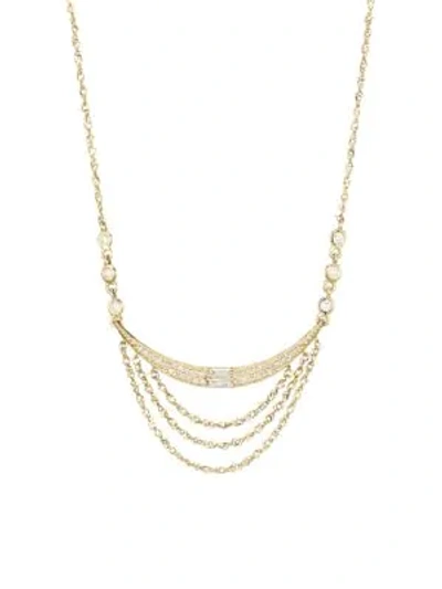 Celara Women's Eclipse 14k Yellow Gold & Diamond Moon Necklace
