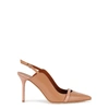 MALONE SOULIERS MARION 85 CAMEL LEATHER PUMPS,3413647