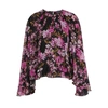 GIAMBATTISTA VALLI FLORAL-PRINT CAPE-EFFECT SILK TOP