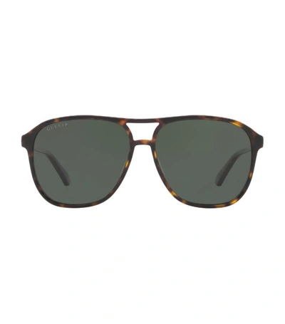 Gucci Acetate Aviator Sunglasses In Light Blue