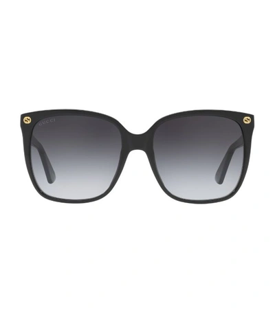 Gucci 57mm Square Sunglasses - Black/ Grey