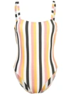 ASCENO ASCENO STRIPED SWIMSUIT - 黄色