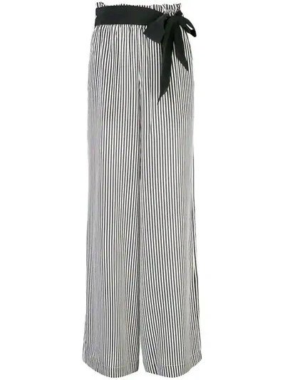 Asceno Striped Wide Leg Trousers - 白色 In White