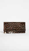 CLARE V SUPREME HAIRCALF FOLD OVER CLUTCH,CLARE20287