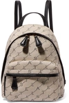 STELLA MCCARTNEY MINI EMBROIDERED FAUX LEATHER-TRIMMED CANVAS BACKPACK