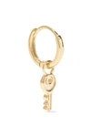 ALISON LOU TINY KEY HUGGY 14-KARAT GOLD EARRING