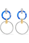 BALENCIAGA SILVER-TONE, GOLD-TONE AND RESIN EARRINGS