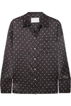 ASCENO POLKA-DOT SILK-SATIN PAJAMA SHIRT