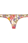 I.D. SARRIERI WONDERLAND DELIGHTS EMBROIDERED STRETCH-TULLE THONG