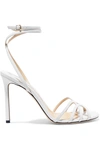 JIMMY CHOO MIMI 100 LEATHER SANDALS