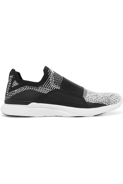 Apl Athletic Propulsion Labs Techloom Bliss Metallic Knit Slip-on Running Trainers In Black
