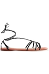 FRANCESCO RUSSO BRAIDED LEATHER SANDALS