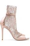 RENÉ CAOVILLA GALAXIA CRYSTAL-EMBELLISHED MESH AND SATIN SANDALS