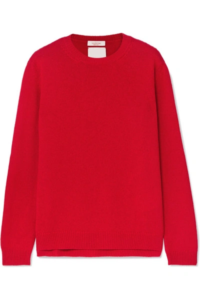 Valentino Studded Cashmere Jumper In Red