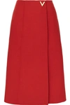 VALENTINO EMBELLISHED WOOL WRAP SKIRT