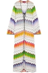 MISSONI MARE LACE-UP CROCHET-KNIT KAFTAN