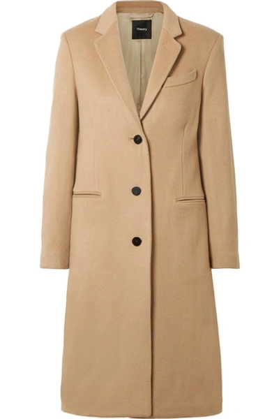 Theory Classic Cashmere Coat In Sand