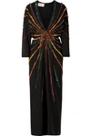GUCCI EMBELLISHED SILK CREPE DE CHINE GOWN