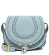 Chloé Marcie Small Leather Crossbody Bag In Blue